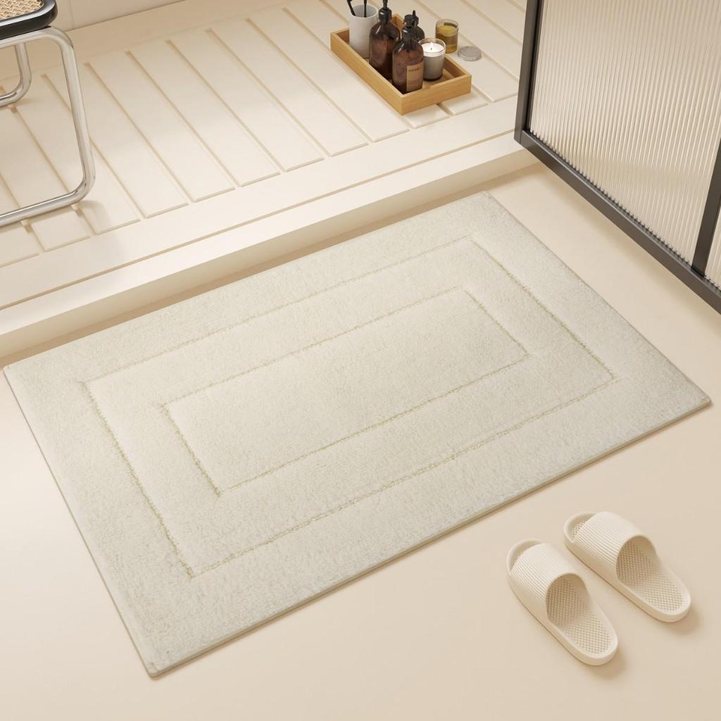 Absorbent Quick-Dry Bathroom Mat Set: 3-Piece Toilet & Washbasin Pads