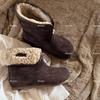 Women's fashion lightweight soft sole winter warm fur one snow boots padded wool lining non-slip casual sports cotton boots Le Fu shoes