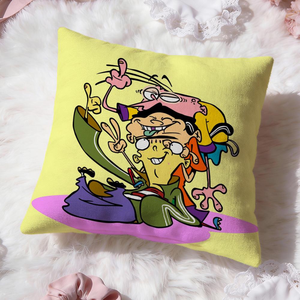 E-Ed, Edd n Eddy Cushion Cover Premium Comfort Reversible Pillow Cove -Two in One Design for Any Room & Car Interior