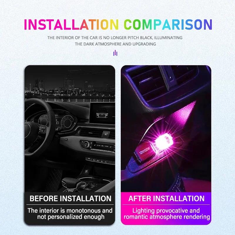 Car Sticker Tesla For Tesla Car Mini USB LED Ambient Light Decorative Atmosphere Lamps Model 3 Y S X Roadster