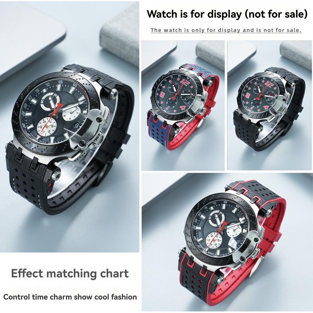 For Tissot T-sport Racing T115.417 Moto GP Cowhide Rubber Watch Strap - Premium Replacement Band for Men & Women, Racing Style