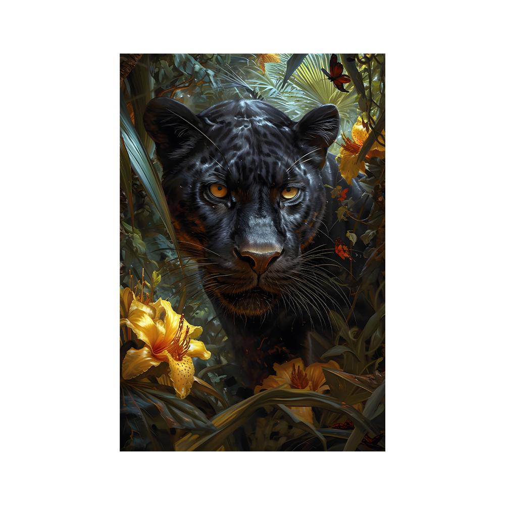 Tropical Animals Fantasy Poster Leopard In Jungle Canvas Painting Wall Prints Picture for Living Room Home Decor