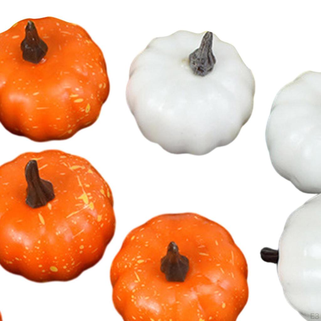 12 Assorted Foam Pumpkins for Halloween and Fall Decor