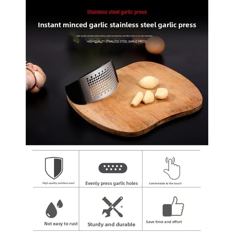 Manual Stainless Steel Garlic Press Shoot Minced Garlic Garlic Mashed Garlic Tools Ring Garlic Press Kitchen Tools