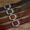 Retro Personality Trend Stainless Steel Belt Men'S Leather Pin Buckle First Layer Cowhide Denim Versatile Casual Pants Belt Men