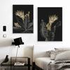 Black Gold Leaves Art Canvas Paintings Modern Plants Flowers Posters and Prints Wall Pictures for Living Room Wall Decor Cuadros