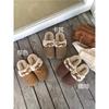 Women's autumn and winter retro matte leather ugly cute velvet lazy slippers female trend