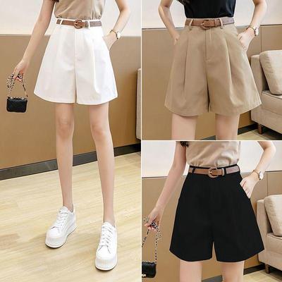 2026 Summer Five-Point High-Waisted Wide-Leg Polyester Pants - Breathable & Comfortable