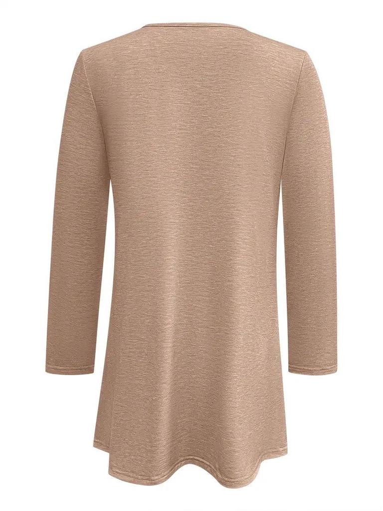 Elegant Women's Solid Long Top - 2025 Autumn/Winter Collection