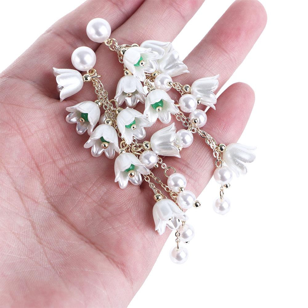Gift Lovely Cute Tassel Flower Female Earrings Dangle Earrings Korean Style Ear Drop Pearl Earrings