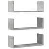 VidaXL Étagères murales 3 pcs gris béton 58x18x18 cm bois d'ingénierie 853284