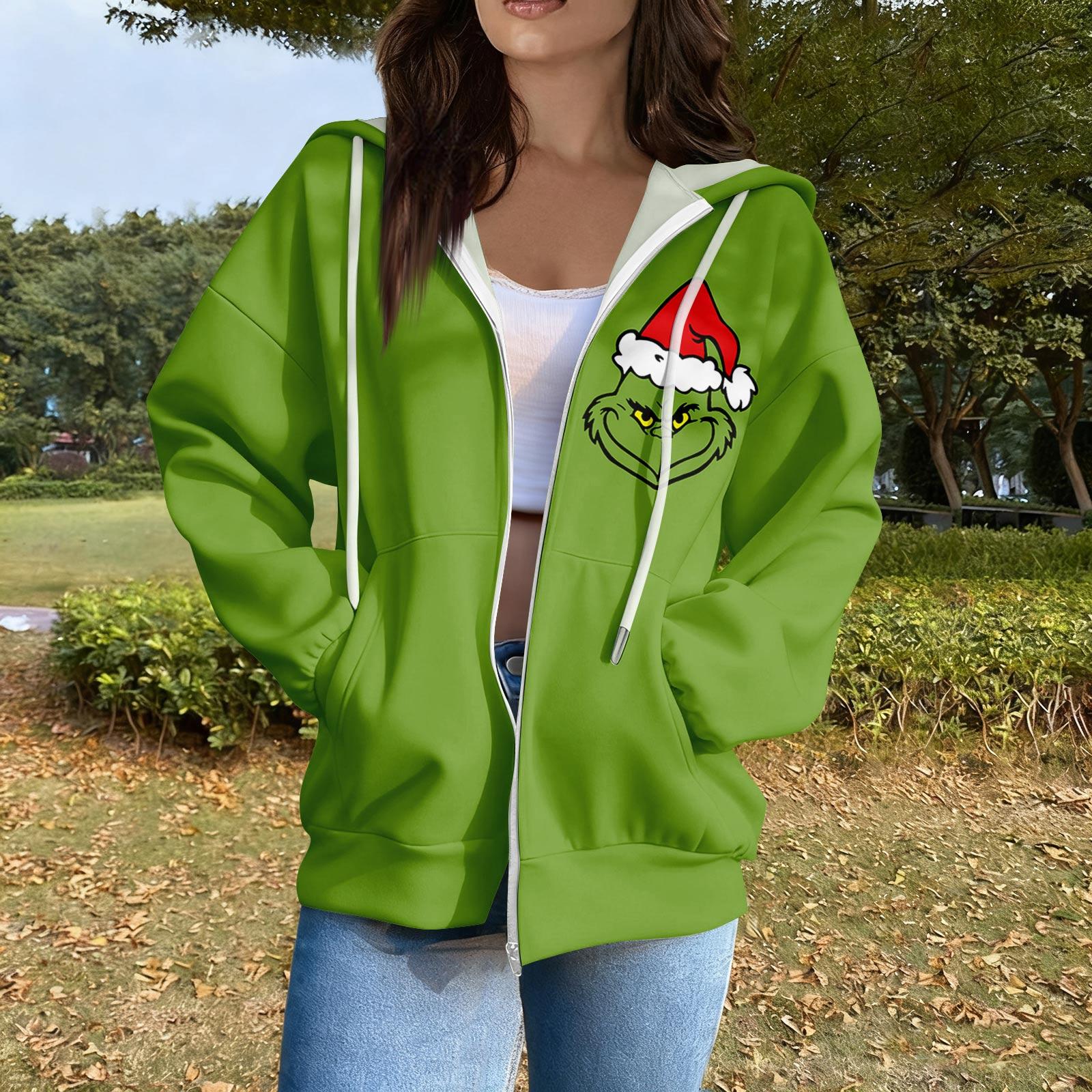 

Women s Casual Fashion Long Sleeve Zipper Printed Hooded Sweatshirt XL арбуз красный