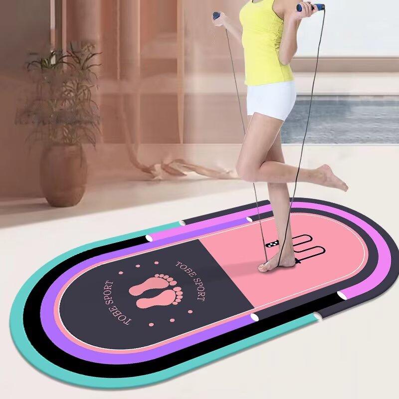 Colorful Soft Skip Rope Mat Large Non-slip Indoor Room Fitness Sports Shock Absorption Skip Rope Mat Yoga Carpet Tatami Area Rug