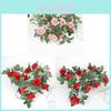 Silk Rose Vine Decor With Crystals For Wedding And Home Wall Art
