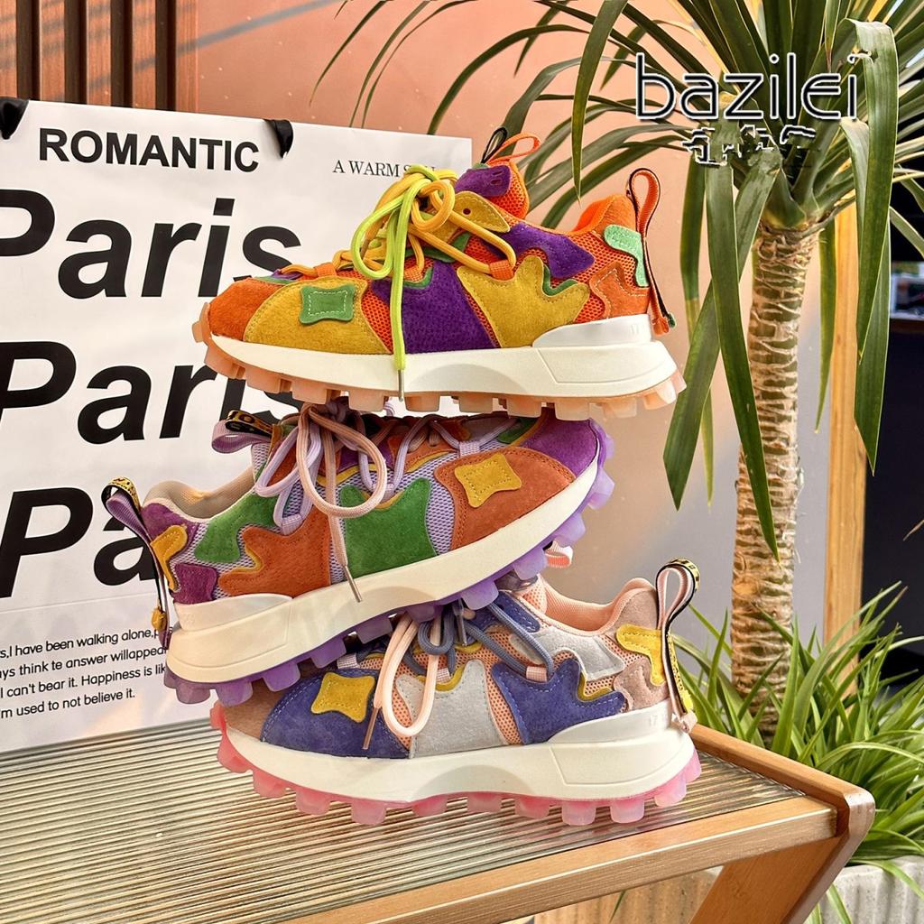 Dámské boty Dad's Shoes 2025 Nové Jaro Podzim Všestranné Silná Podrážka Boty do Lesa Běžecké Sportovní Ležérní Boty