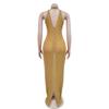 Women's Dress Fashion Sexy Backless Nightclub Party Dresses Hot Drilling See Through Long Dresses