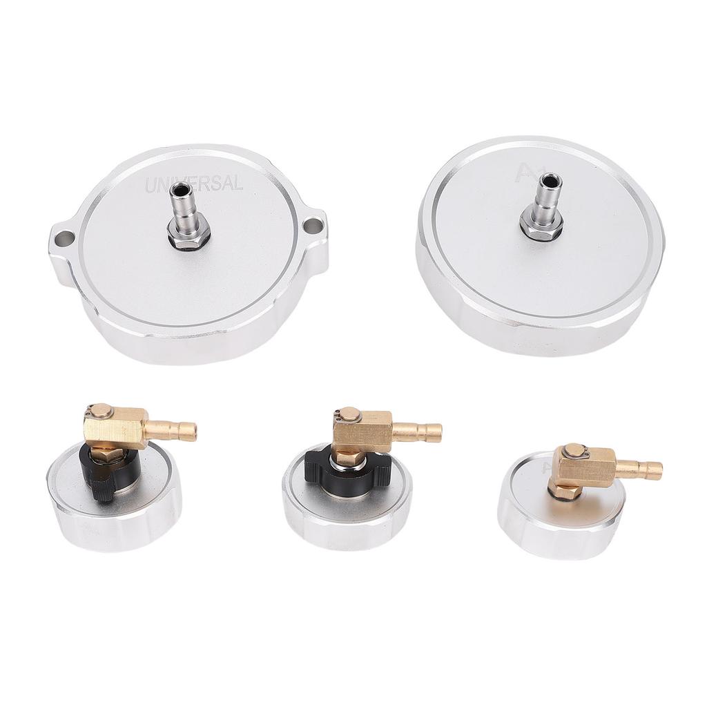 5pcs Master Cylinder Adapter Set Aluminum Brake Bleeder Adapter Set Universal for Most Pressure Brake Fluid Bleeder Kit