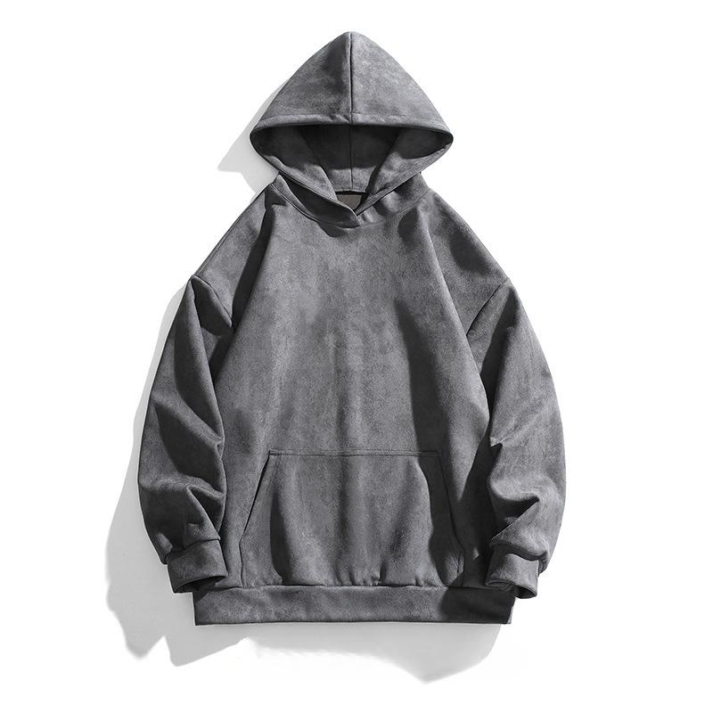 

Замшевий светр чоловічий осінній новий американський трендовий бренд важкий однотонний худі для пари чоловічий плащ M