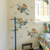 Cartoon Hand-Painted Bear Airplane Wall Sticker Kids Room Bedroom Entrance Home Wall Decoration Self-Adhesive