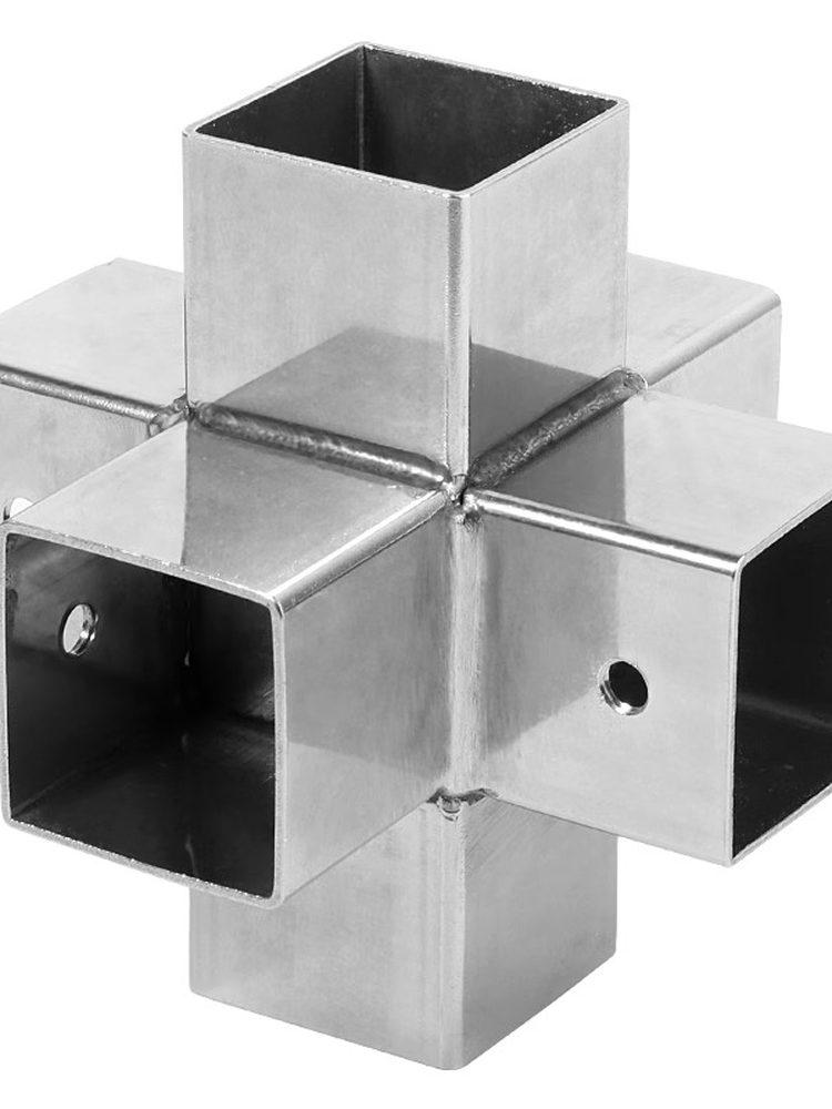 Stainless Steel 25x25mm 4-Way 90-Degree Square Tube Connectors
