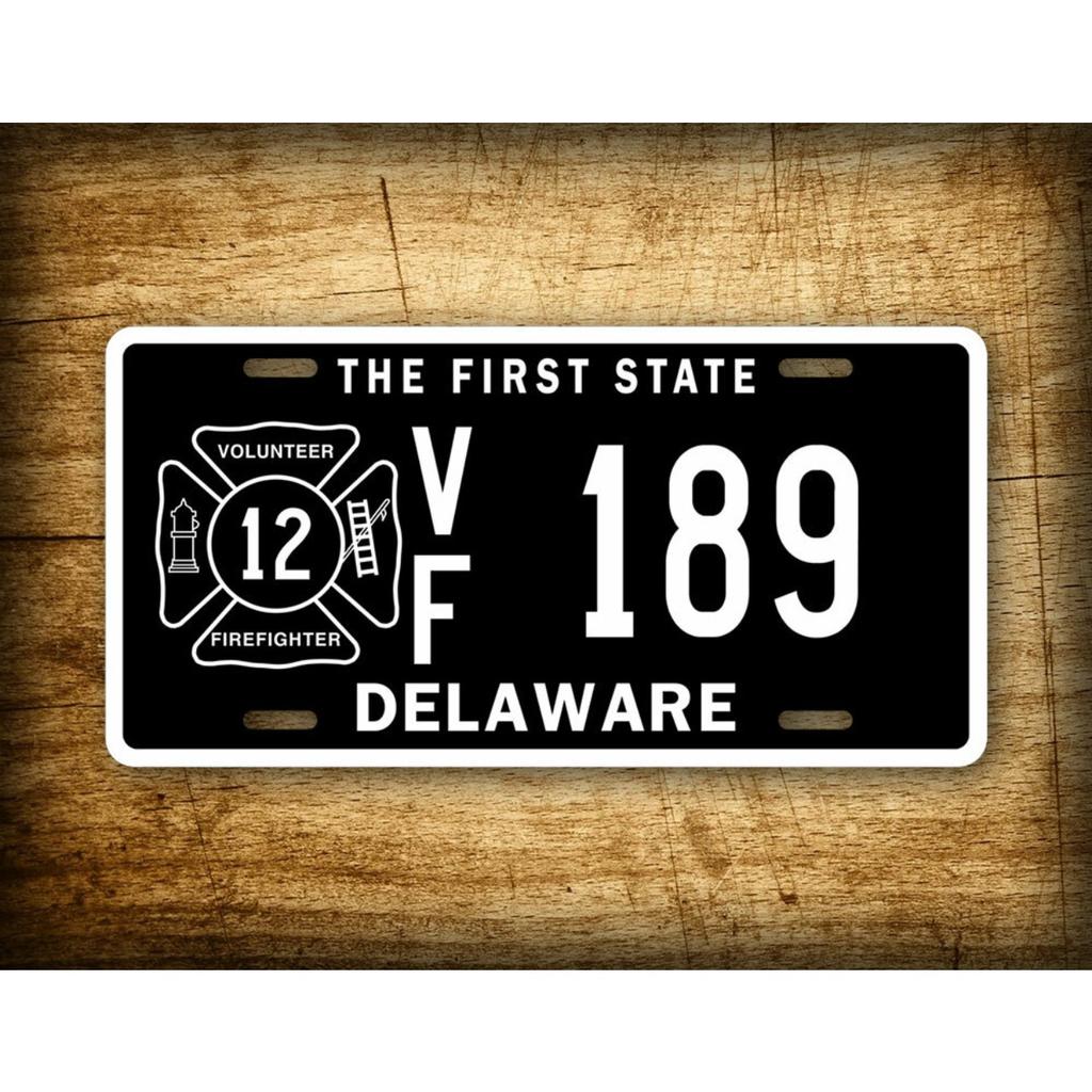 Personalized Delaware Volunteer Firefighter Themed Decorative Tag Ideal for Home Decor (Only Decoration)