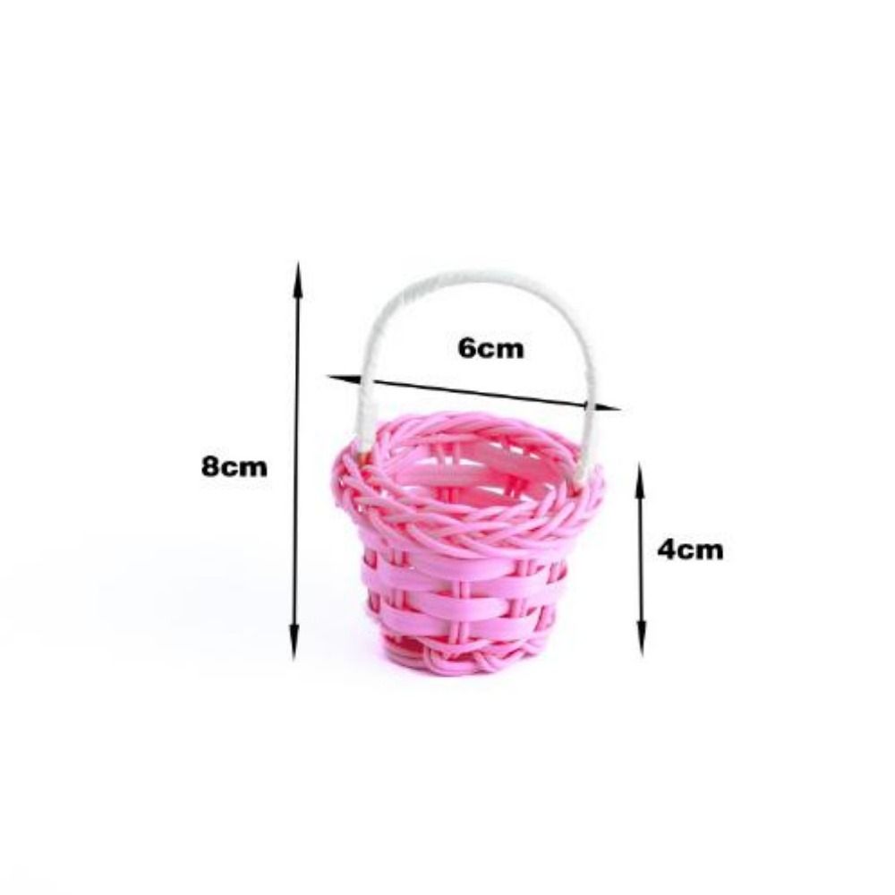 Mini Miniature Dollhouse Basket DIY Handmade Vine Weaving Basket Children's Day
