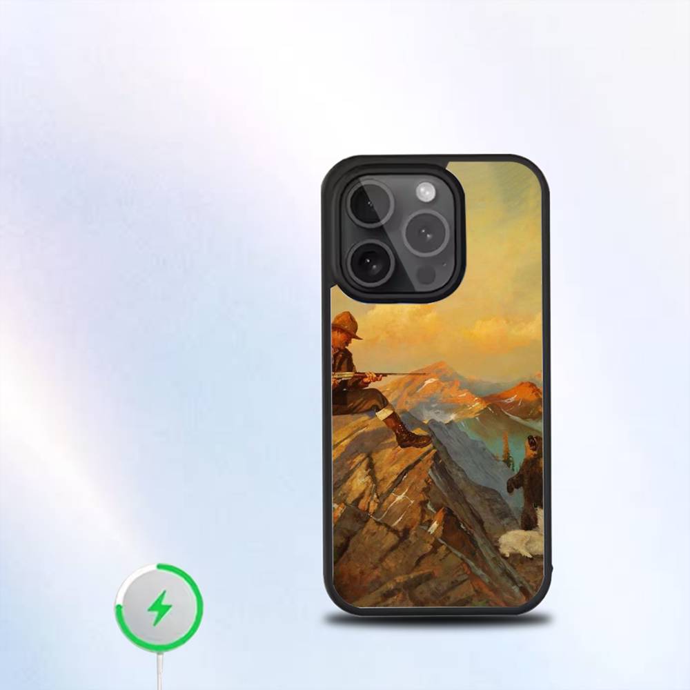 Hunting Fishing Man Phone Case For iPhone 17,16,15,14,13,12,11,Pro,Max,Plus,Mini,SE New Magsafe Magnetic Wireless Charging