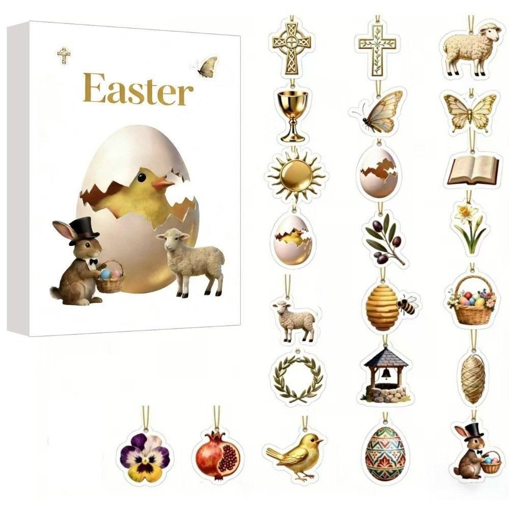 

Acrylic Easter Pendant Surprise Decorative Rabbit Advent Calendar Holiday Keepsake Easter Ornament Decoration Easter Celebration