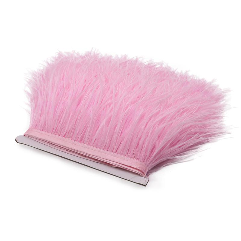 Feather2/5/10Meters 10-15CM Light Color Ostrich Feathers Trim Ribbon Plumes Selvage Tassel for Wedding Skirt Dress Sewing Accessories