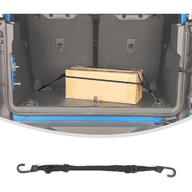 

Linskip Trunk Organizer Net for 2021-2026 Ford Bronco Sport, Elastic Cargo Net with Hook for Bronco Sport Trunk Accessories(Black) 4 Inch