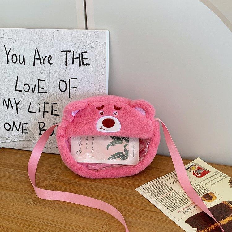 

Новая двухмерная плюшевая сумка через плечо для красивой девушки, новая мода 2025, кукла для игрового автомата розовый