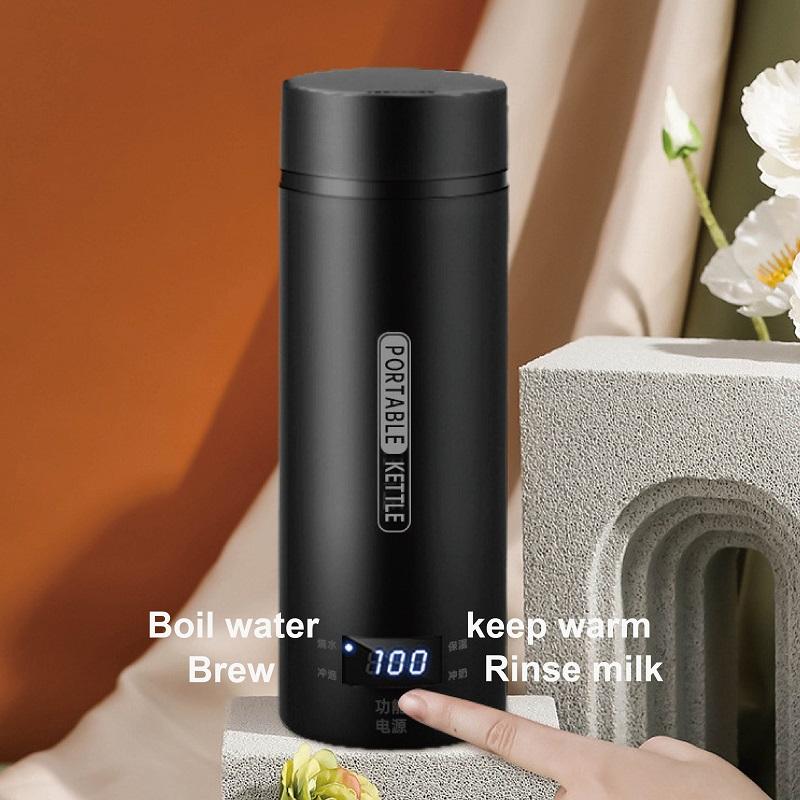 500ml Smart Electric Kettle Portable Travel 100°C Boil Water Cup Teapot Thermo Pot Temperature Adjust Kettle Heating Cup 220V