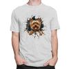 Cool Breaking Through Yorkshire Terrier T Shirt Men Pure Cotton Tshirt Leisure Yokie Dog Lover Tees Fashion Tshirt For Husband