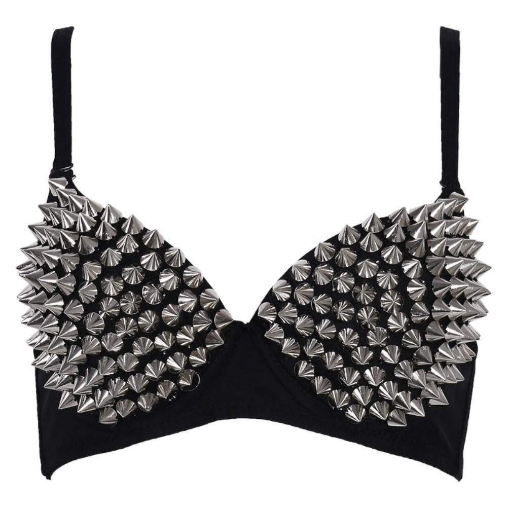 Mode Nieten Punk Rave Bralette Dessous Gothic BH Top Sexy Push Up BH Nachtclub Party Bar Mode Heiße BHs Für Frauen