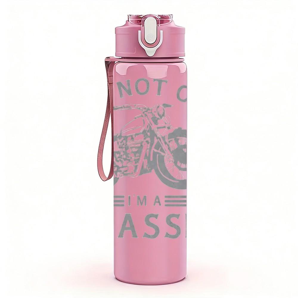 1 Stück Klassische Motorrad 750ml Sport-Wasserflasche auslaufsicherer Deckel mit Strohhalm Outdoor Büro Zuhause