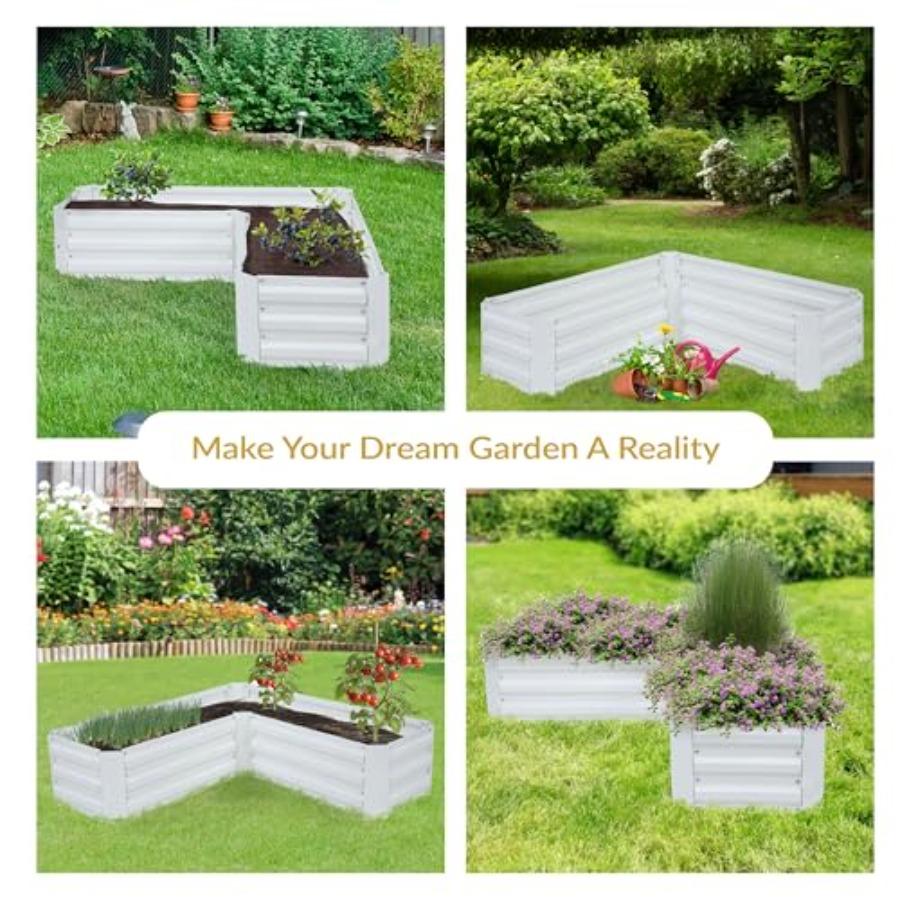 Sunnydaze Galvanized Raised Garden Bed - Metal Raised Bed for Gardening - Outdoor Planter Box for Flowers Plants and Vegetables
