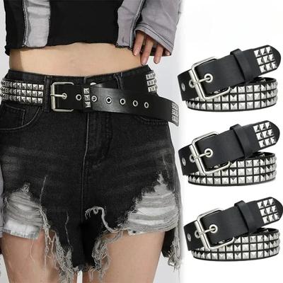 Men Women Punk Nightclub Rock Style Belt Jeans Belt Y2K Belt Fashion Decoration Women Belt Rivet Belt Heavy Metal Belt