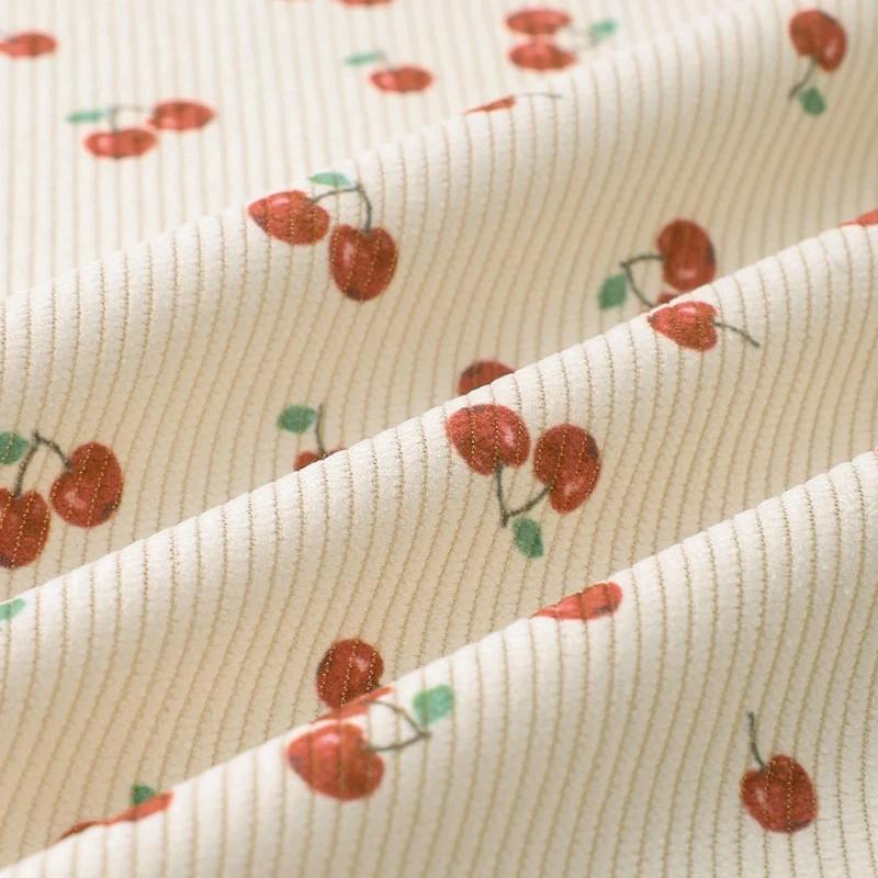 Corduroy Fabric Printed Stripe For Sewing Garment Shirts Romper Dress Jackets Sofa Throw Pillow DIY Clothes Cloth 0.5/1/2 Yard