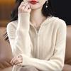 Herbst Damen Cardigan Pullover Jacke Koreanisch Locker Reißverschluss Mit Kapuze Lässig Kaschmir Gestrickte Cardigans Damen Pullover Mantel