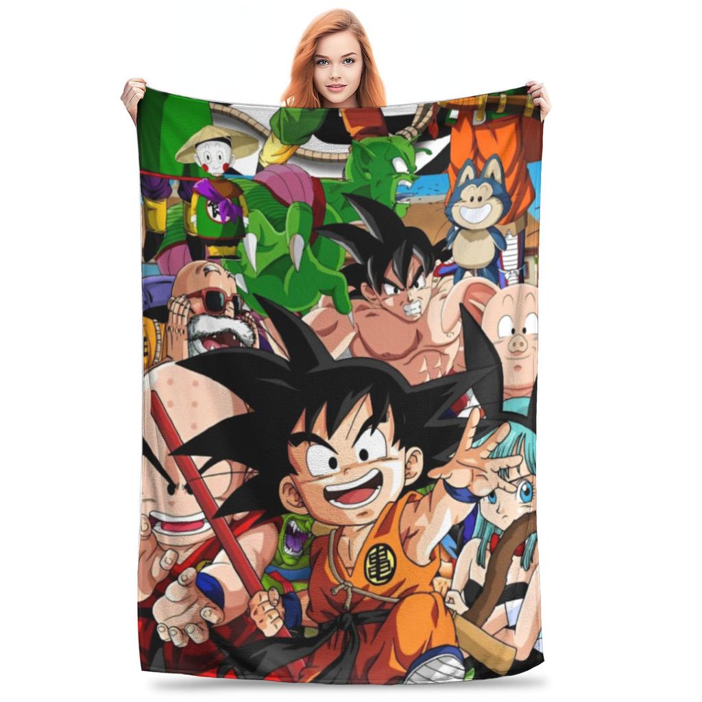 Dragon Ball Z Flannel Throw Blankets Japan Cartoon Blanket for Bedding Car Super Warm Bedspread