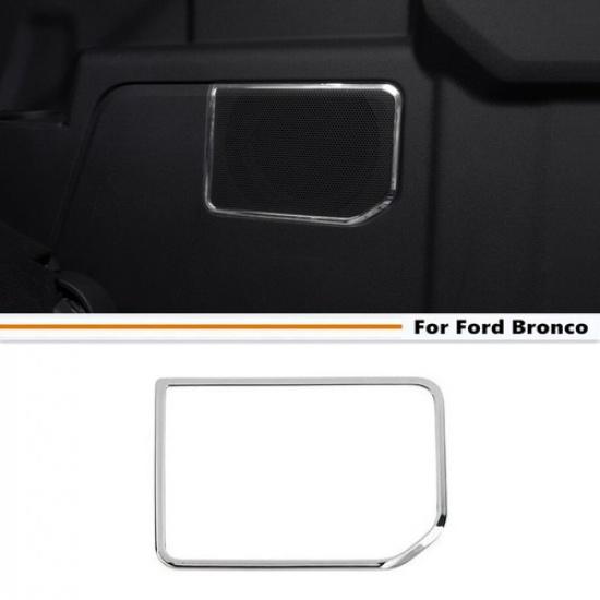 Fit For -2024 Ford Bronco ABS Chrome Rear Trunk Side Speaker Horn Cover Trim