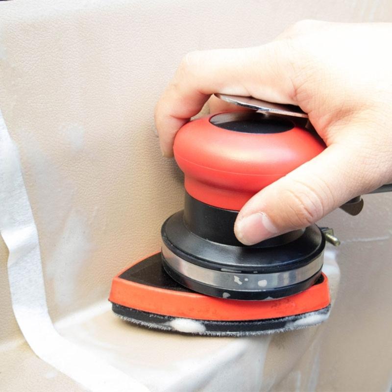 Industrial Pneumatic Sander Tool Adjustable Speed Hook Loop Pad Quick Disc Changing For Rubber Plastic Marble