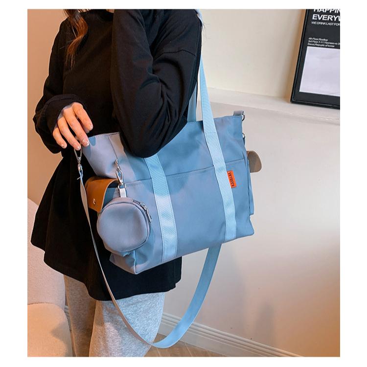 Reisetaschen-Set, leicht, große Kapazität, mit Mini-Geldbörse, wasserdichte Tragetasche für Damen, adrette Studententasche, Nylontasche