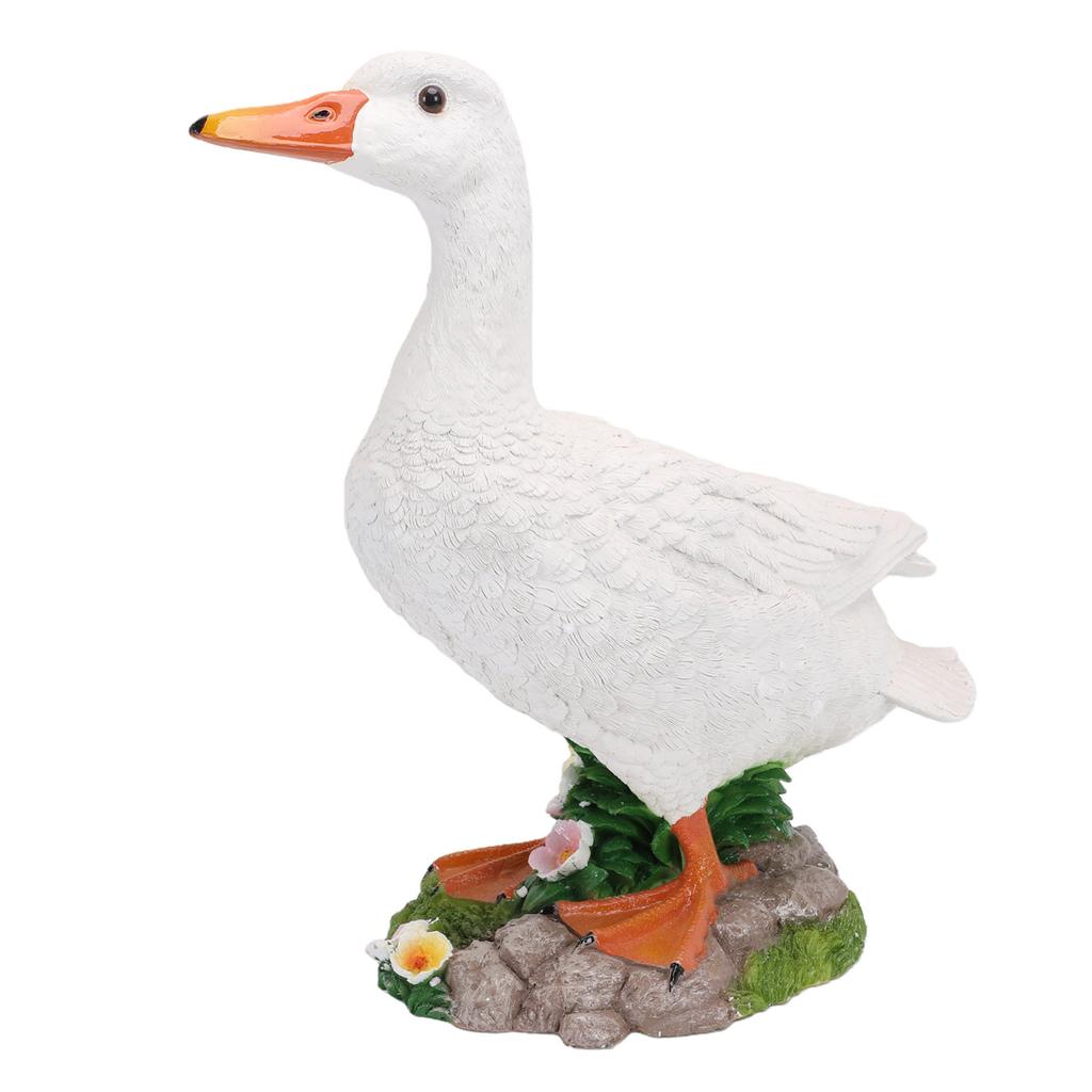 Porch Goose Statue Resin Duck Figurine Animal Sculpture for Indoor Outdoor Garden Lawn Yard Decor