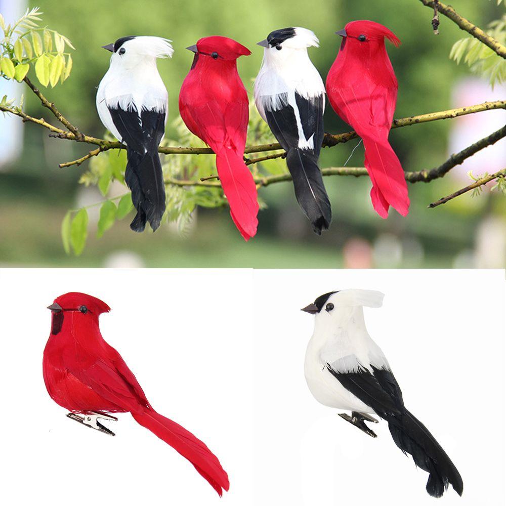 Vivid Wedding Supply Garden Ornament Simulation Parrot Bird Model Artificial Animal  Real Feathers
