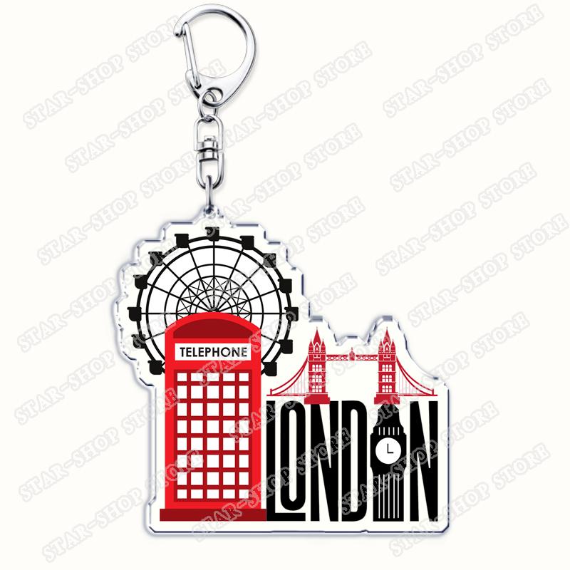 Amo Londra Regno Unito Portachiavi Accessori Borsa UK Inghilterra Britannico Big Ben Portachiavi Gioielli Fan Amici Regali