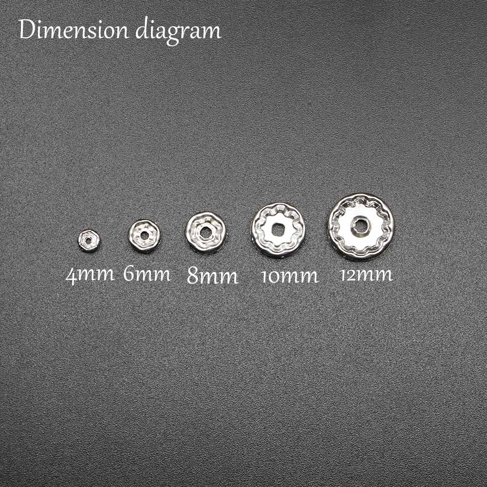 100Pcs 4 6 8 10mm Rhinestone Crystal Rondelles Bead Gold Color Loose Spacer Beads For DIY Jewelry Making Accessories