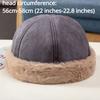 Women Casual Faux Fur Trim Skull Cap Beanie Outdoor Hip Hop Warm Retro Winter