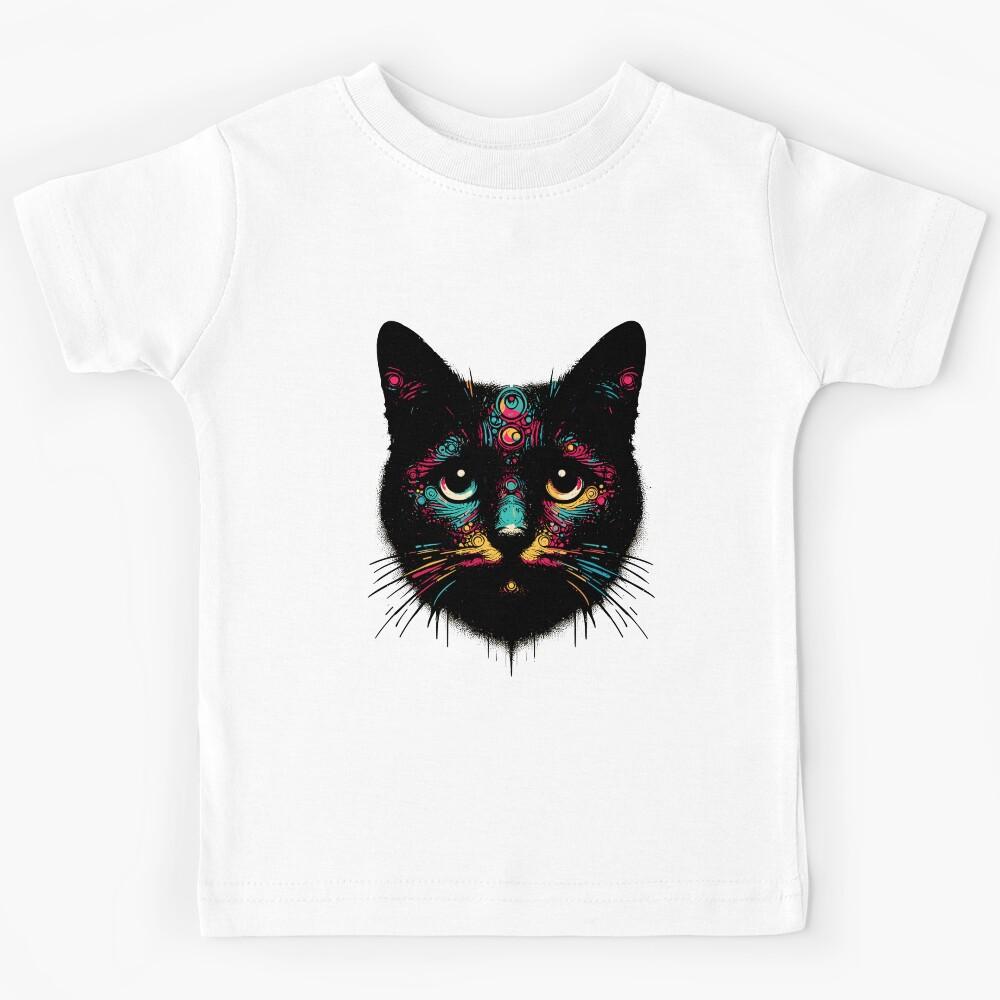 Vintage retro street art graffiti black cat Kids T-Shirt 100