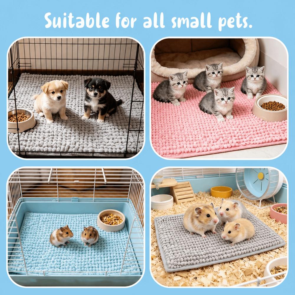 Chenille Fleece Guinea Pig Cage Liner Washable Small Animal Liner Fleece Bedding Mat  Guinea Pig